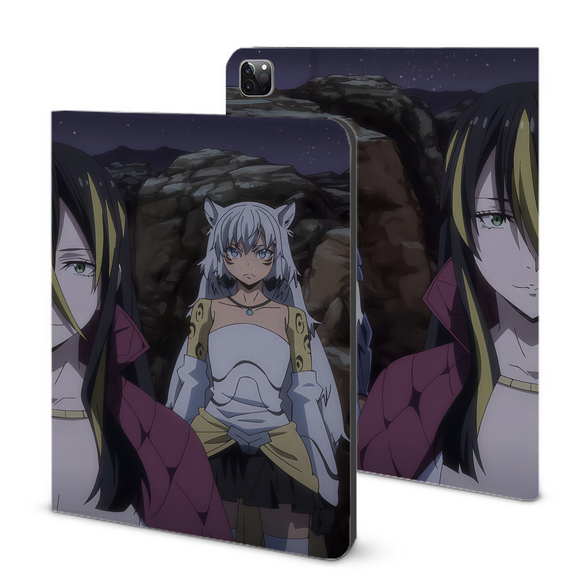 （画像用） 転スラ Regarding Reincarnated to Slime IPad ケース ブック型 PUレザー TPU 耐衝撃 軽量 薄型 ペン収納なし 全面保護 IPad 各モデル対応